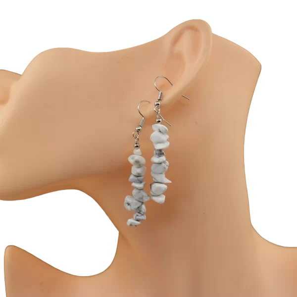 Boucles d'oreilles corail Turquoise blanche - Turquoise blanche