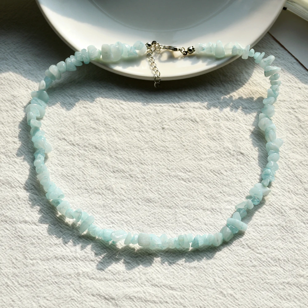 Collier corail aquamarine