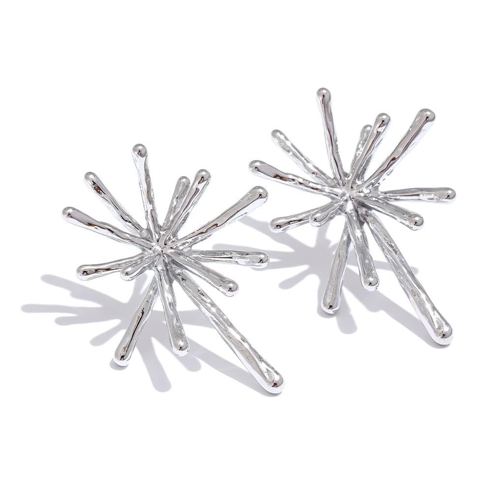 Boucles d'oreilles corail argentées