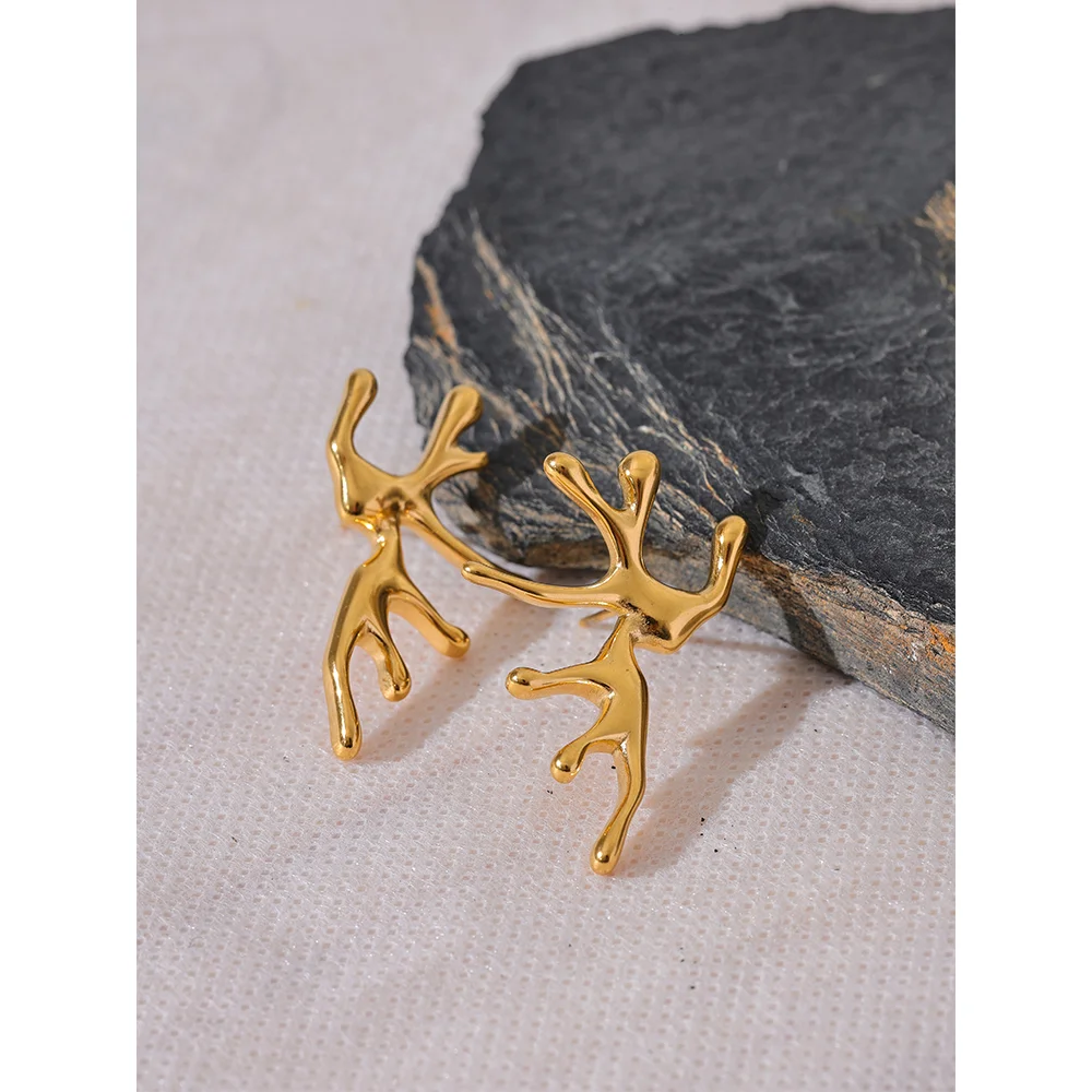 Boucles d'oreilles corail plaquées or
