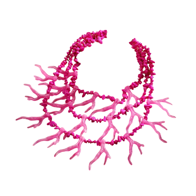 Collier corail rose multiple