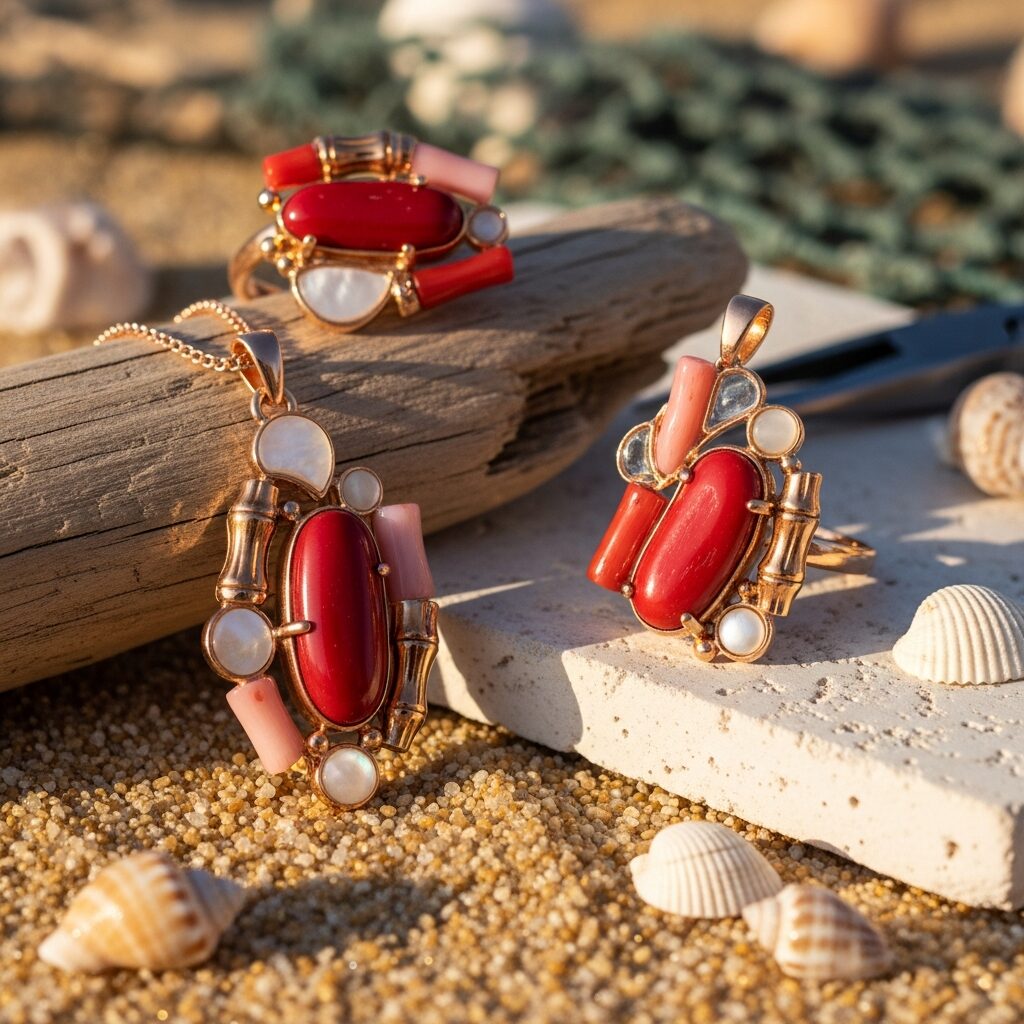 Bijoux corail marseille : laissez parler l’océan. Pièces éthiques et élégantes, inspired by la Méditerranée, mêlant corail rouge, rose, bambou et blanc sur des montures fines. Significations, légendes et entretien du corail, avec le savoir-faire marseillais. Découvrez l’éclat vivant de la mer.