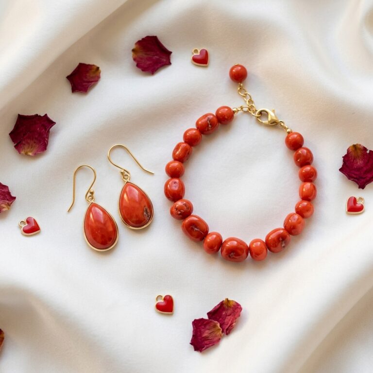 Bijou corail à offrir pour la saint valentin - illustration