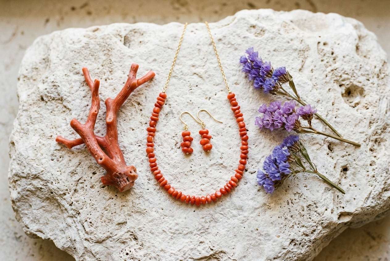 Bijou en corail corse - illustration