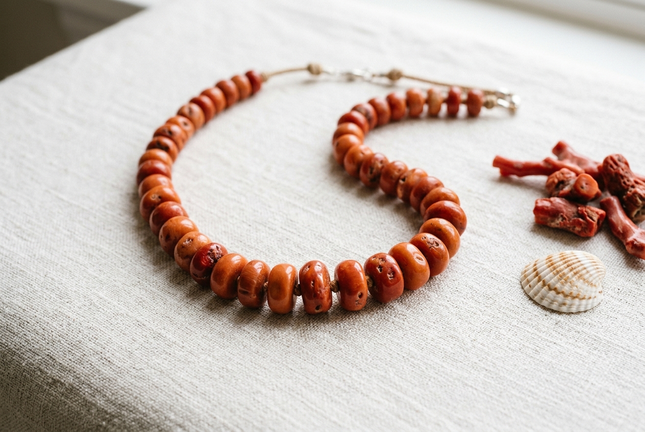 Collier corail veritable - illustration