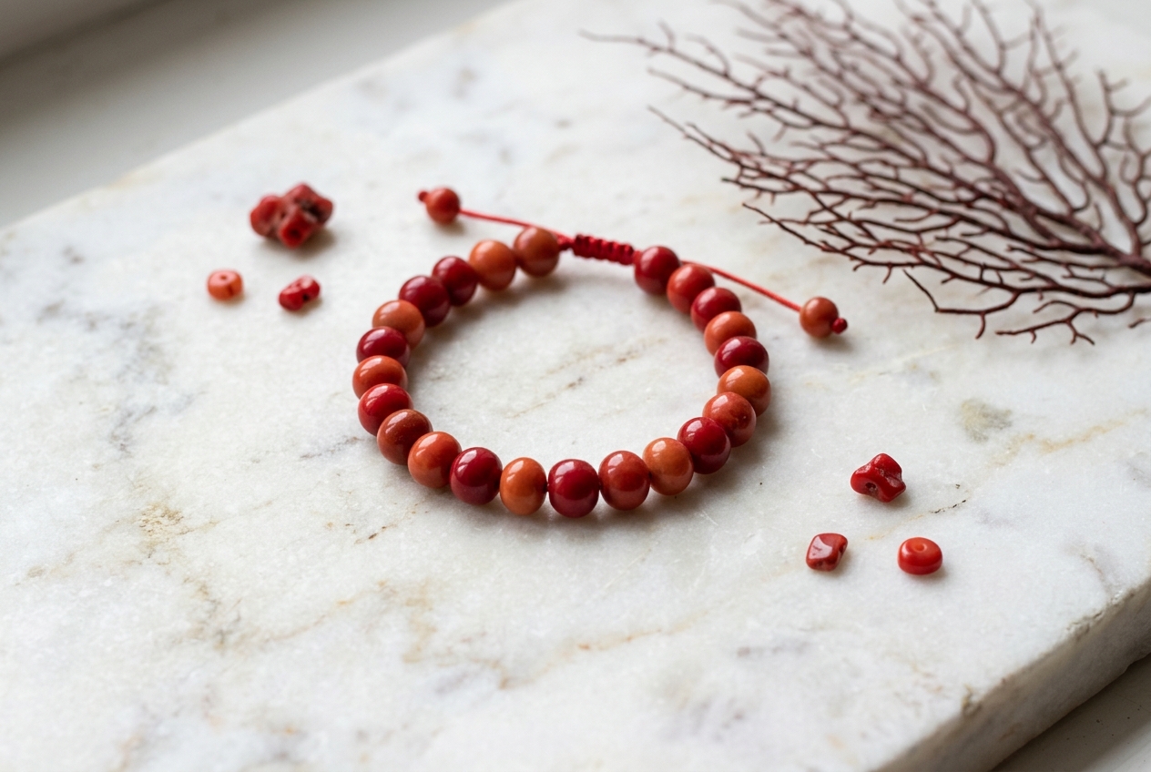 Corail rouge bracelet - illustration